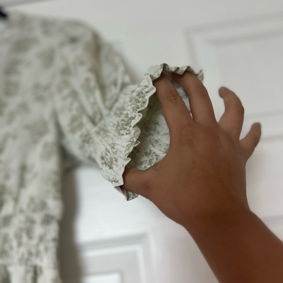 Polagram Green Floral Long Sleeve Dress - Picture 4 of 7